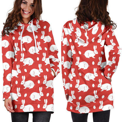 Rabbit Pattern Print Design RB017 Women Hoodie Dress