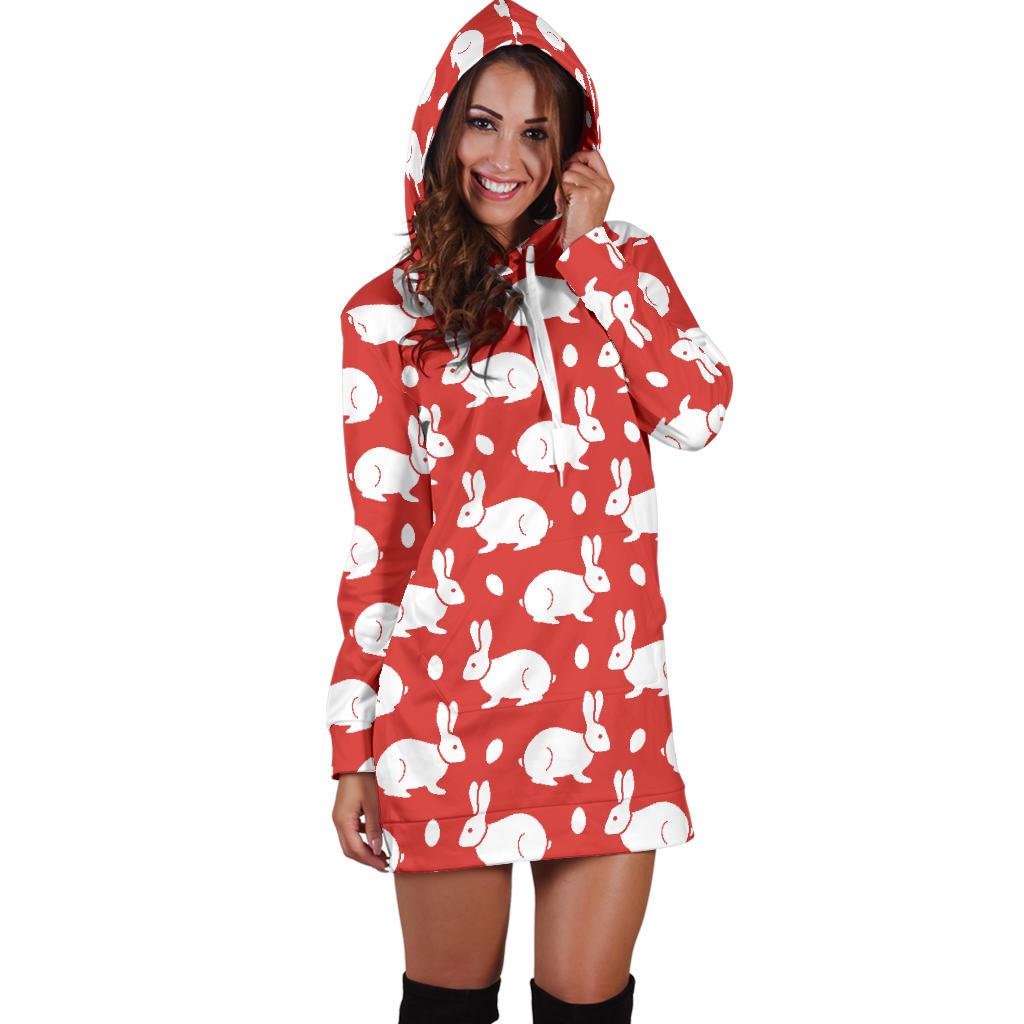 Rabbit Pattern Print Design RB017 Women Hoodie Dress
