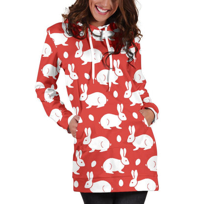 Rabbit Pattern Print Design RB017 Women Hoodie Dress