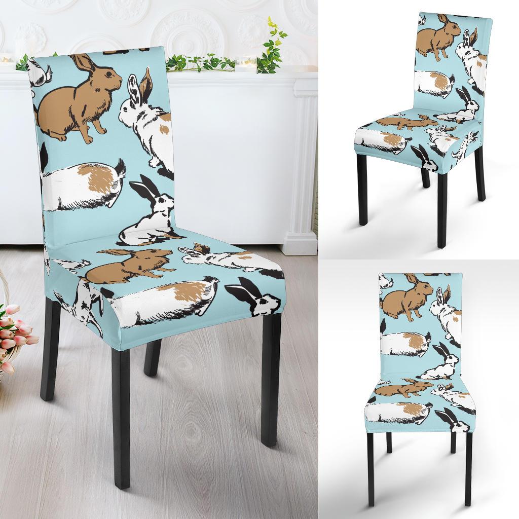 Rabbit Pattern Print Design RB018 Dining Chair Slipcover-JORJUNE.COM