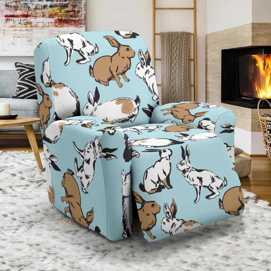 Rabbit Pattern Print Design RB018 Recliner Slipcover-JORJUNE.COM