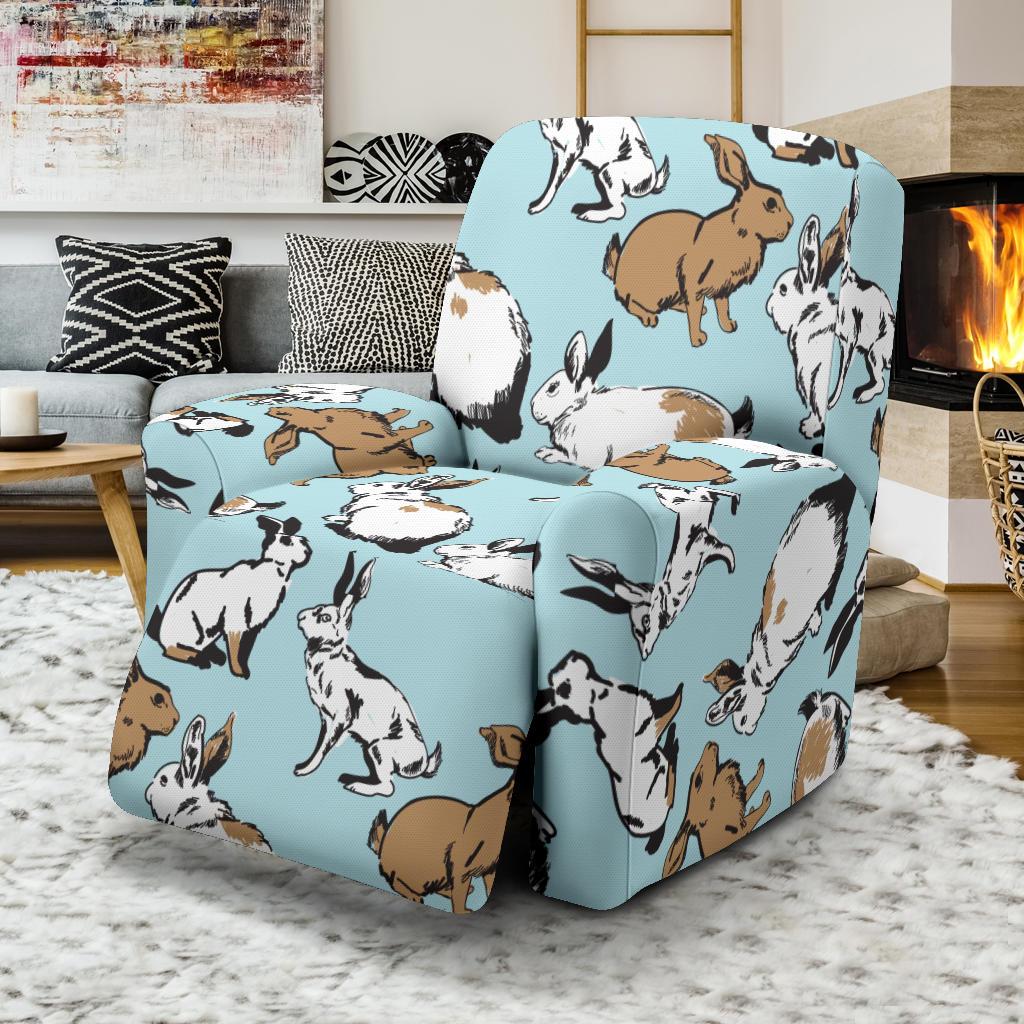Rabbit Pattern Print Design RB018 Recliner Slipcover-JORJUNE.COM