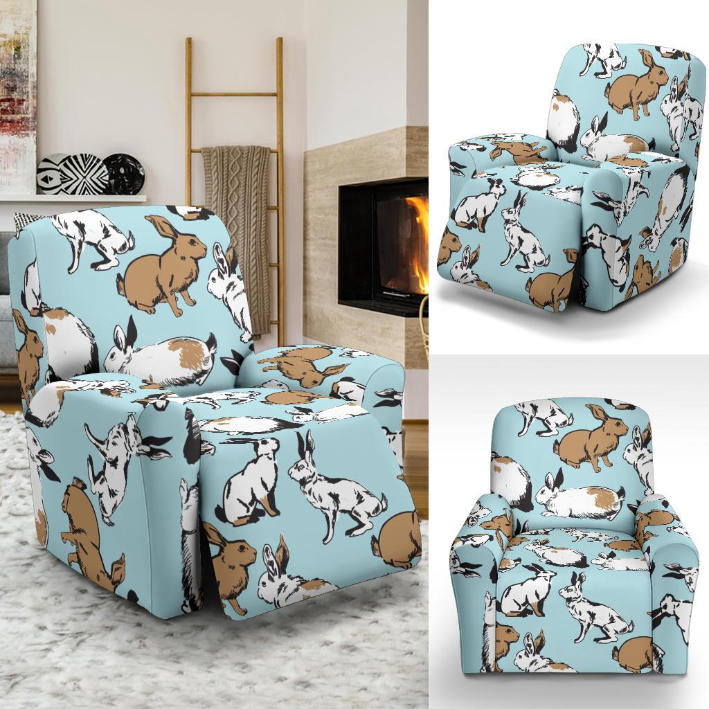 Rabbit Pattern Print Design RB018 Recliner Slipcover-JORJUNE.COM
