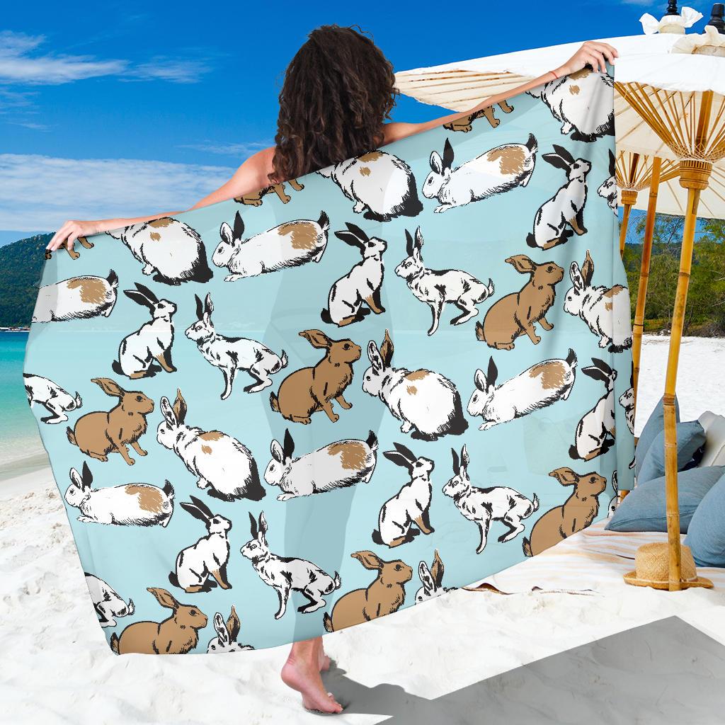 Rabbit Pattern Print Design RB018 Sarong Pareo Wrap-JORJUNE.COM