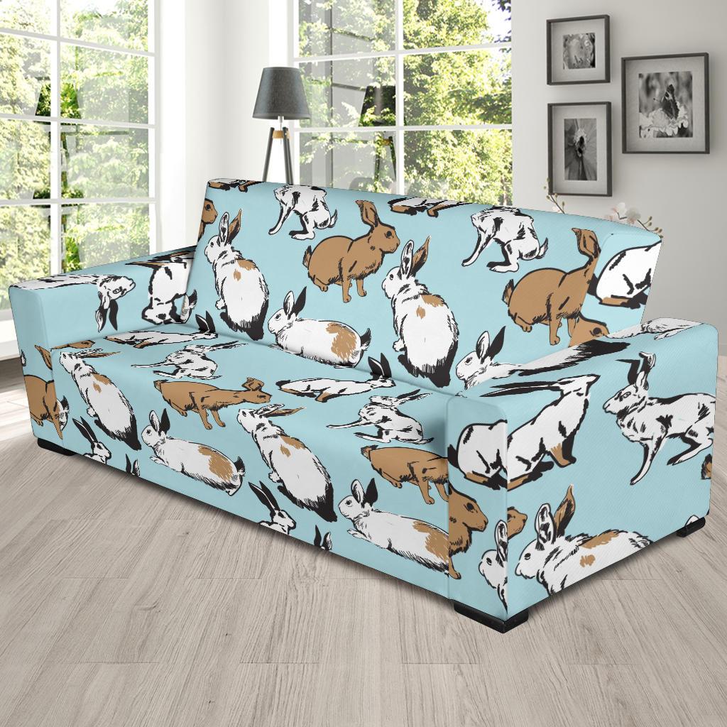 Rabbit Pattern Print Design RB018 Sofa Slipcover-JORJUNE.COM