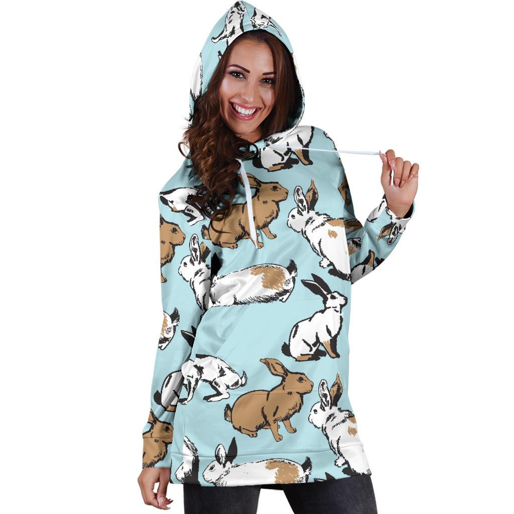 Rabbit Pattern Print Design RB018 Women Hoodie Dress
