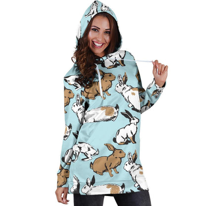 Rabbit Pattern Print Design RB018 Women Hoodie Dress