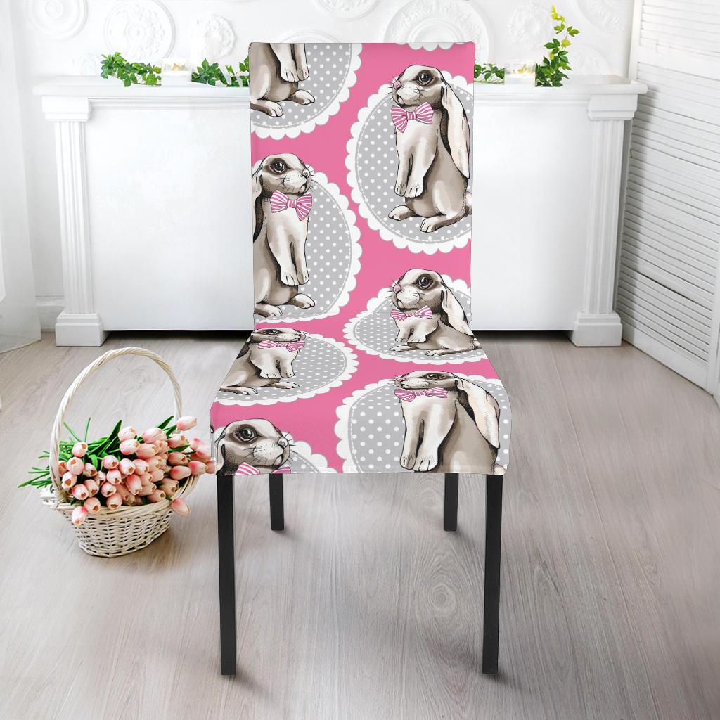 Rabbit Pattern Print Design RB019 Dining Chair Slipcover-JORJUNE.COM