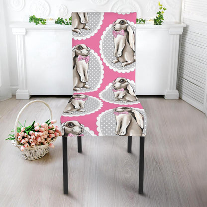 Rabbit Pattern Print Design RB019 Dining Chair Slipcover-JORJUNE.COM