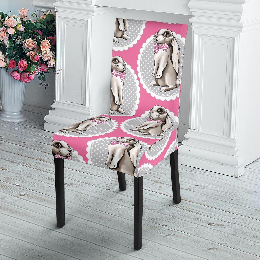 Rabbit Pattern Print Design RB019 Dining Chair Slipcover-JORJUNE.COM