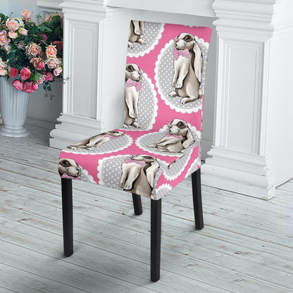 Rabbit Pattern Print Design RB019 Dining Chair Slipcover-JORJUNE.COM