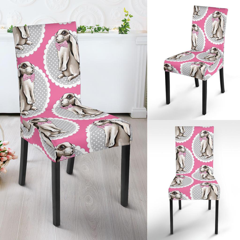 Rabbit Pattern Print Design RB019 Dining Chair Slipcover-JORJUNE.COM