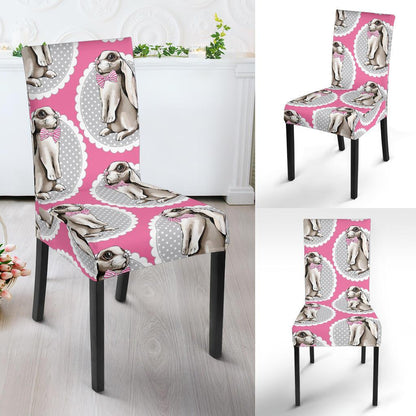Rabbit Pattern Print Design RB019 Dining Chair Slipcover-JORJUNE.COM