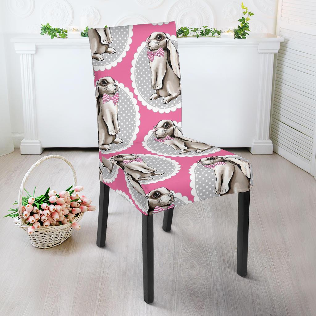 Rabbit Pattern Print Design RB019 Dining Chair Slipcover-JORJUNE.COM