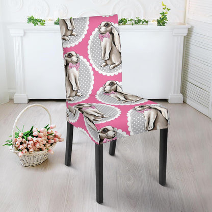 Rabbit Pattern Print Design RB019 Dining Chair Slipcover-JORJUNE.COM