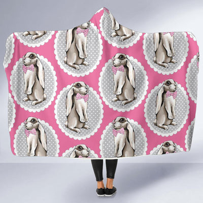 Rabbit Pattern Print Design RB019 Hooded Blanket-JORJUNE.COM