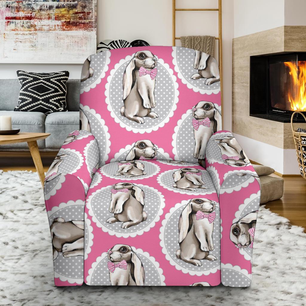 Rabbit Pattern Print Design RB019 Recliner Slipcover-JORJUNE.COM