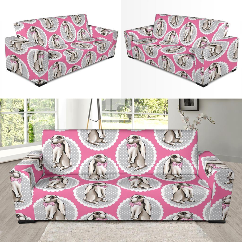 Rabbit Pattern Print Design RB019 Sofa Slipcover-JORJUNE.COM