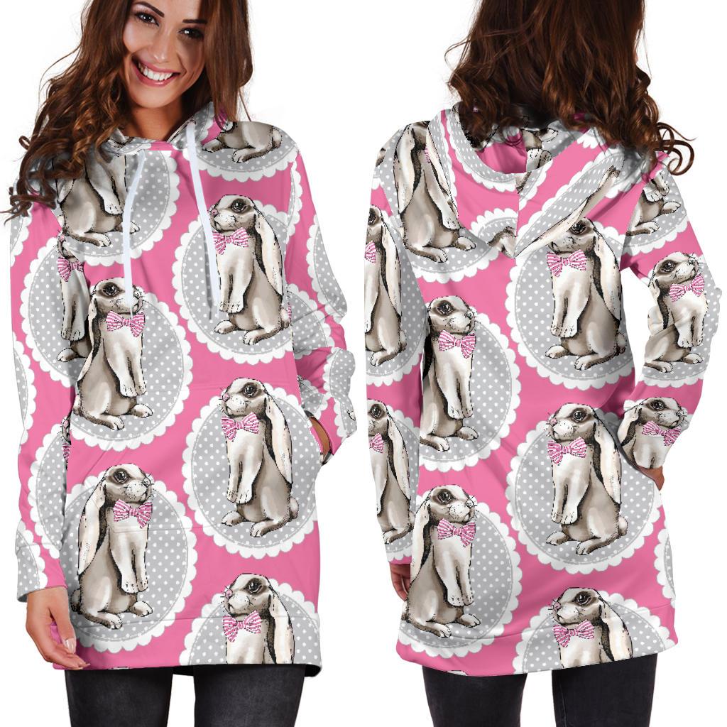 Rabbit Pattern Print Design RB019 Women Hoodie Dress