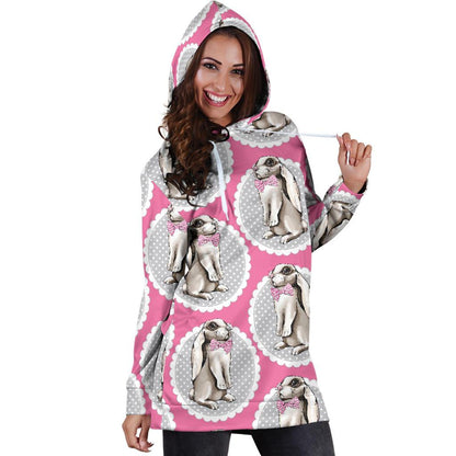 Rabbit Pattern Print Design RB019 Women Hoodie Dress