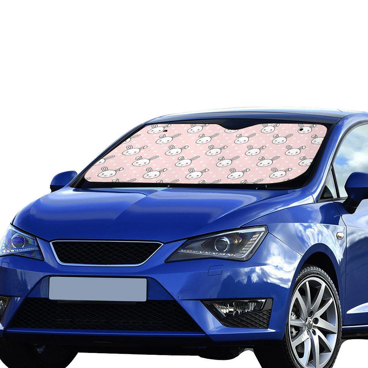 Rabbit Pattern Print Design RB02 Car Sun Shade-JorJune