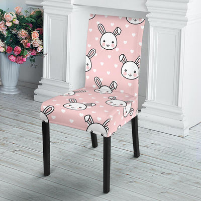 Rabbit Pattern Print Design RB02 Dining Chair Slipcover-JORJUNE.COM