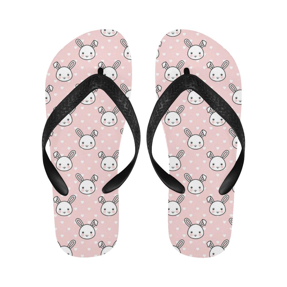 Rabbit Pattern Print Design RB02 Flip Flops-JorJune