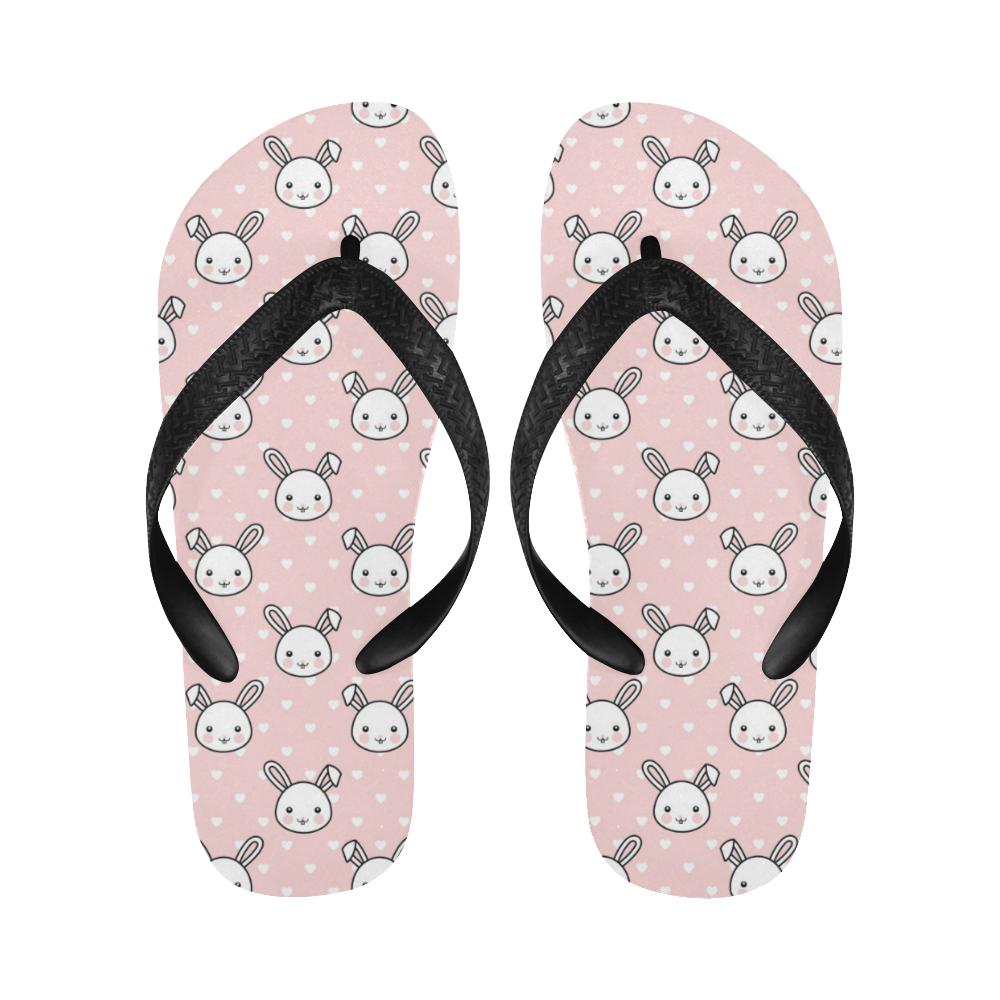 Rabbit Pattern Print Design RB02 Flip Flops-JorJune