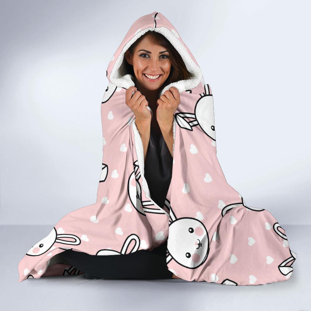 Rabbit Pattern Print Design RB02 Hooded Blanket-JORJUNE.COM