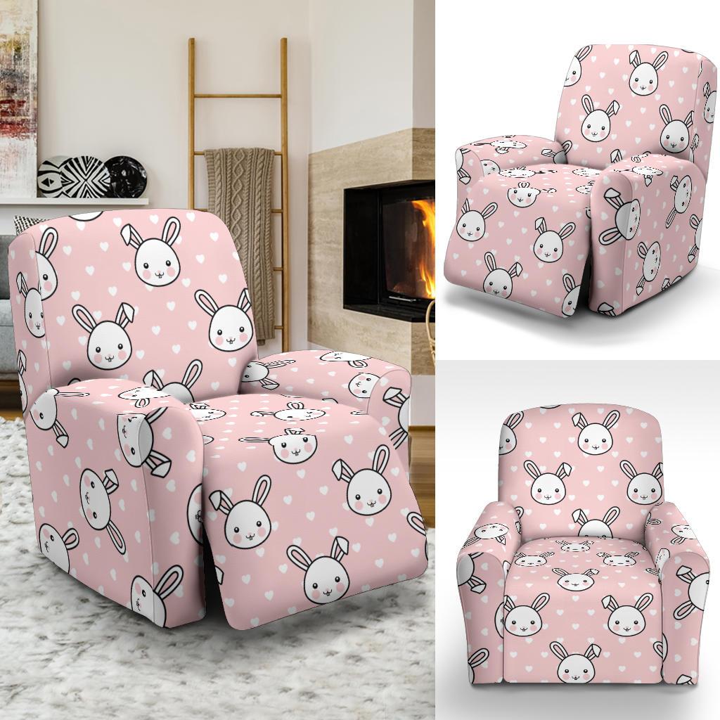 Rabbit Pattern Print Design RB02 Recliner Slipcover-JORJUNE.COM