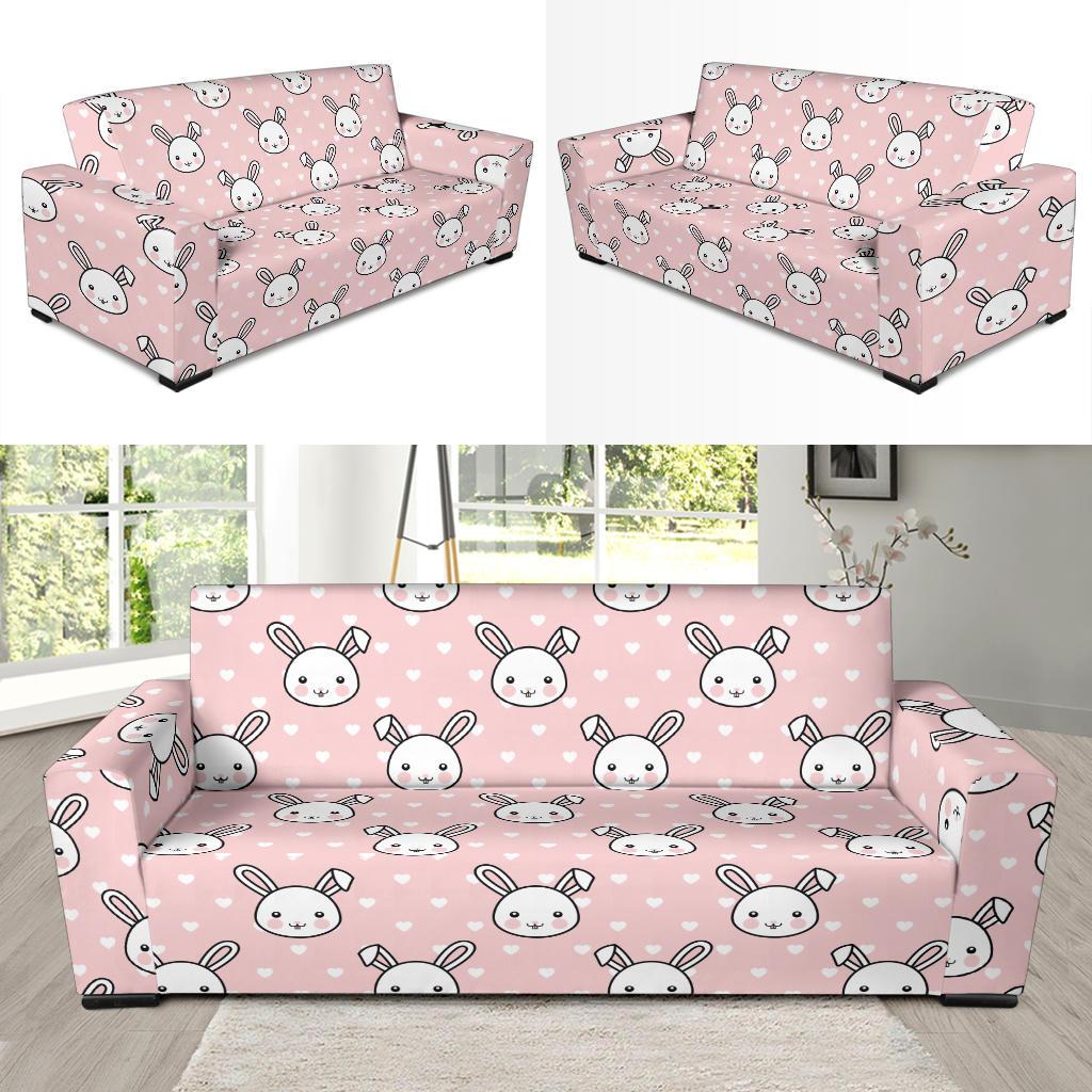 Rabbit Pattern Print Design RB02 Sofa Slipcover-JORJUNE.COM