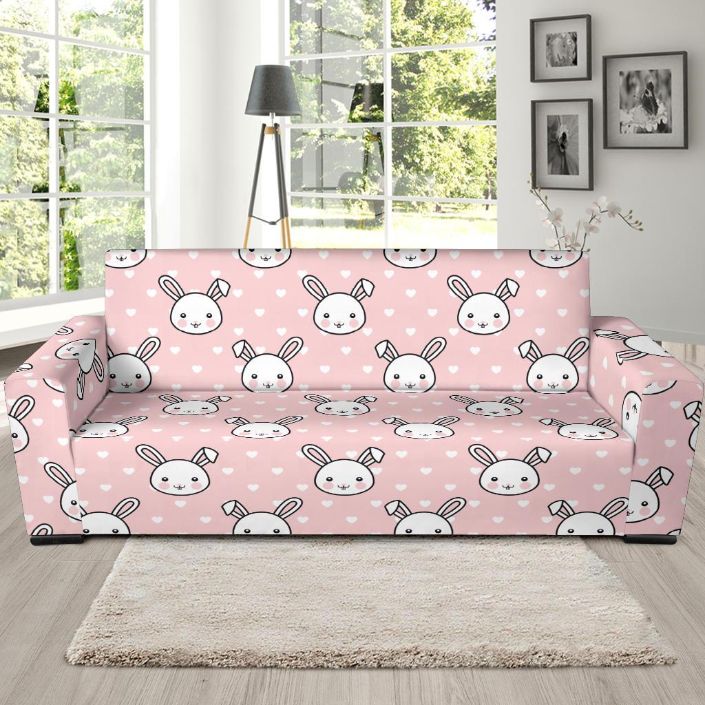 Rabbit Pattern Print Design RB02 Sofa Slipcover-JORJUNE.COM