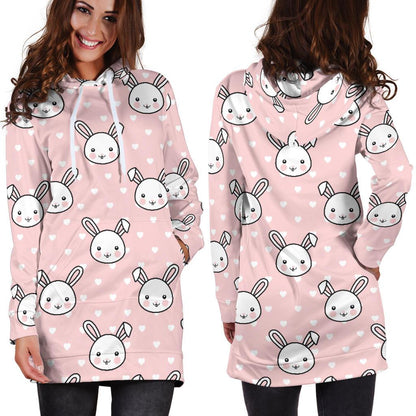 Rabbit Pattern Print Design RB02 Women Hoodie Dress