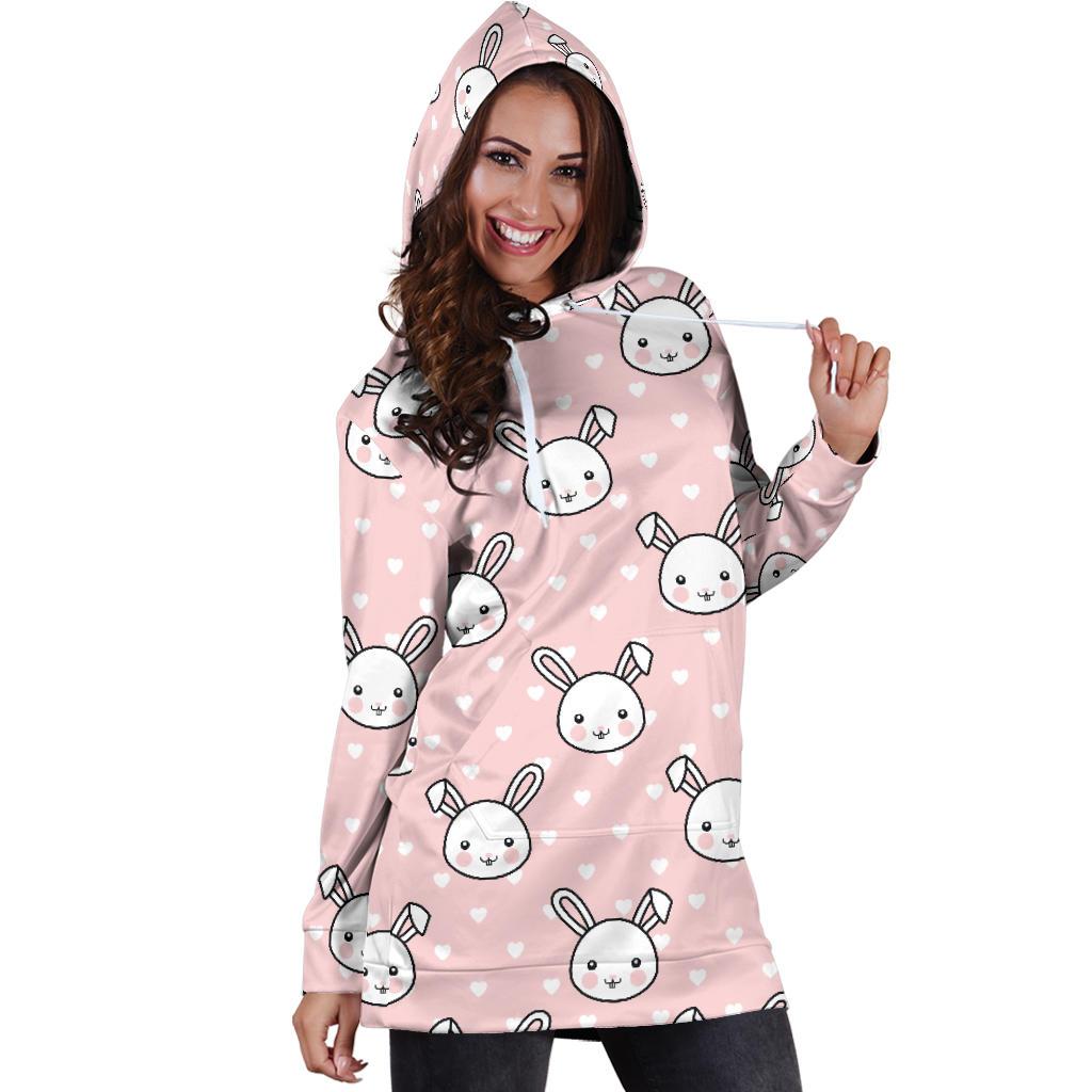 Rabbit Pattern Print Design RB02 Women Hoodie Dress