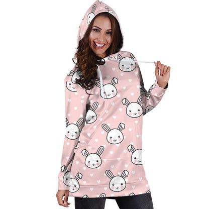 Rabbit Pattern Print Design RB02 Women Hoodie Dress