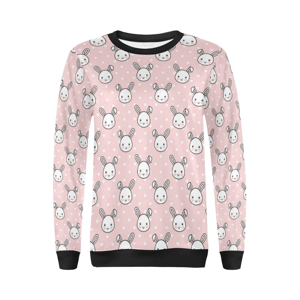 Rabbit Pattern Print Design RB02 Women Long Sleeve Sweatshirt-JorJune