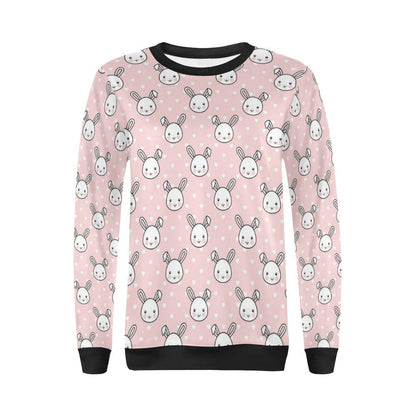 Rabbit Pattern Print Design RB02 Women Long Sleeve Sweatshirt-JorJune