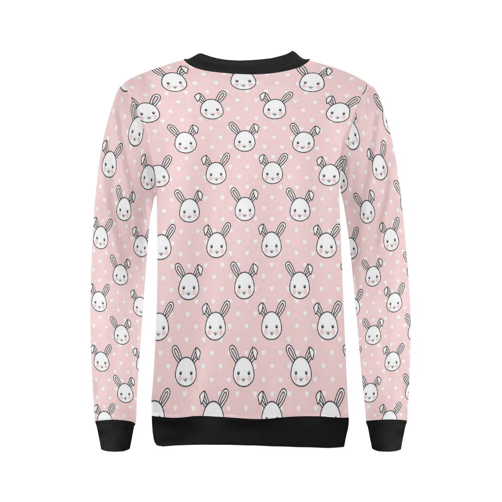 Rabbit Pattern Print Design RB02 Women Long Sleeve Sweatshirt-JorJune