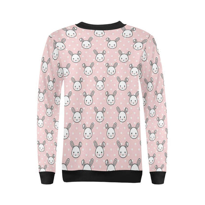 Rabbit Pattern Print Design RB02 Women Long Sleeve Sweatshirt-JorJune