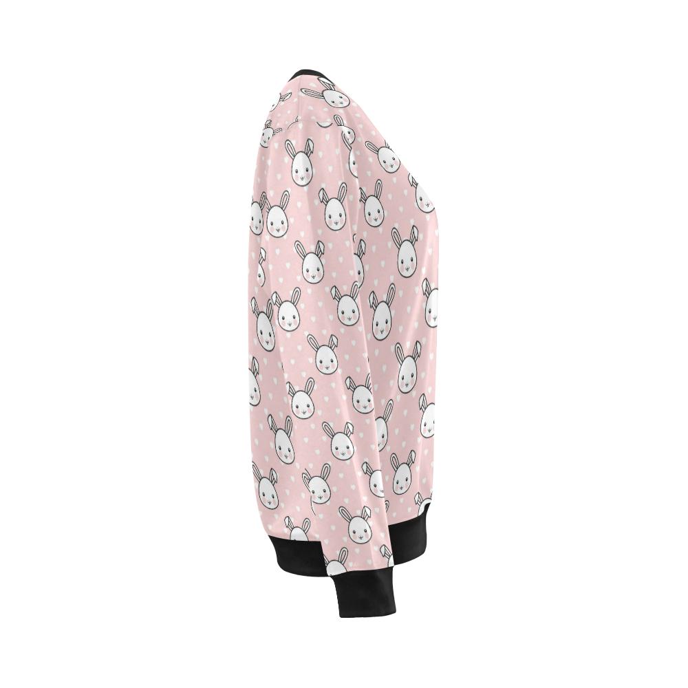 Rabbit Pattern Print Design RB02 Women Long Sleeve Sweatshirt-JorJune