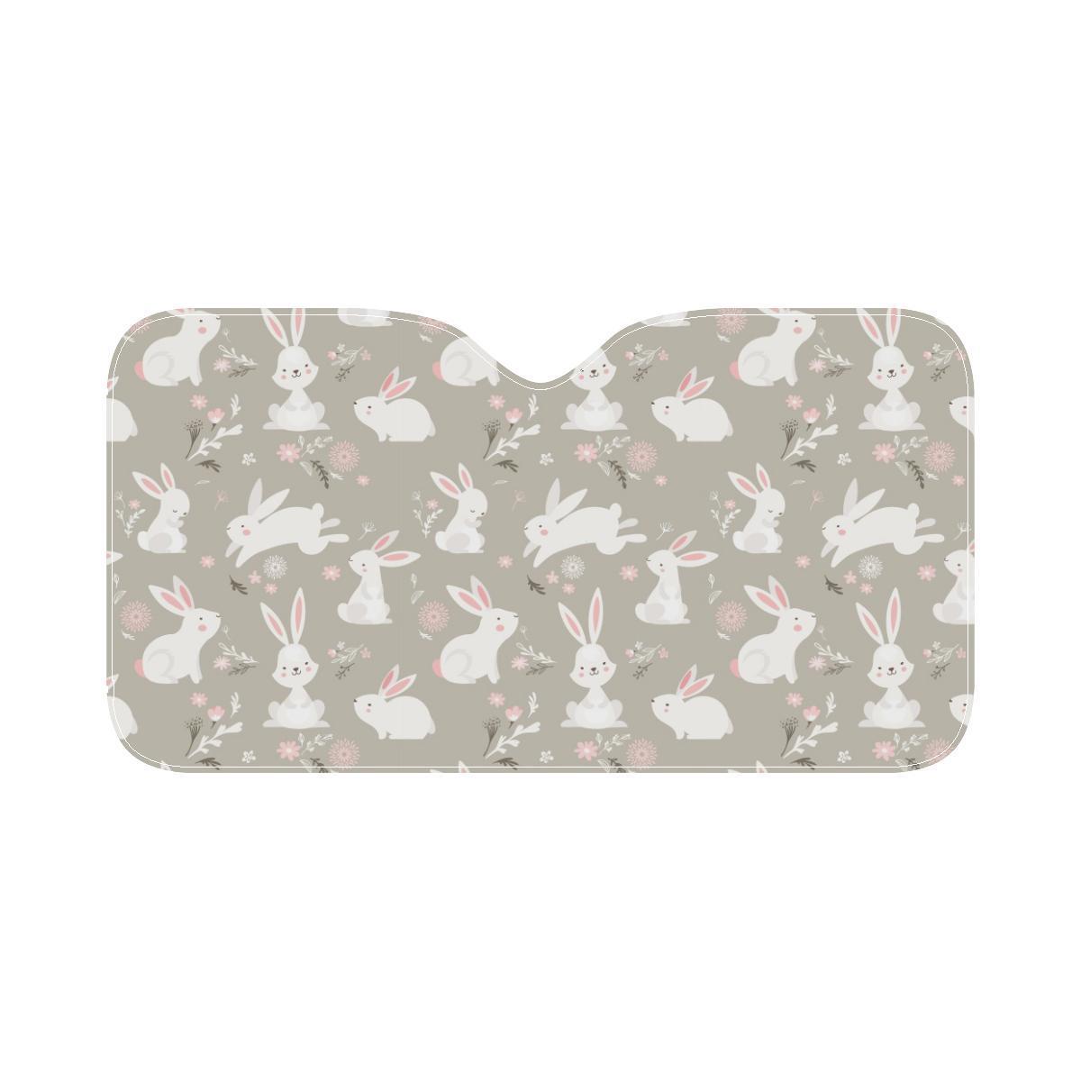 Rabbit Pattern Print Design RB03 Car Sun Shade-JorJune