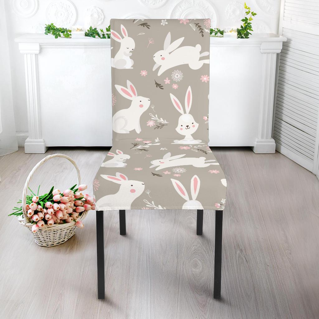 Rabbit Pattern Print Design RB03 Dining Chair Slipcover-JORJUNE.COM