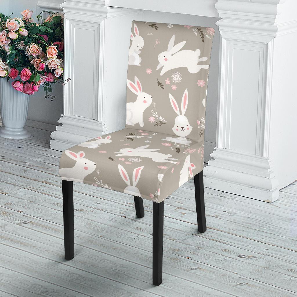 Rabbit Pattern Print Design RB03 Dining Chair Slipcover-JORJUNE.COM