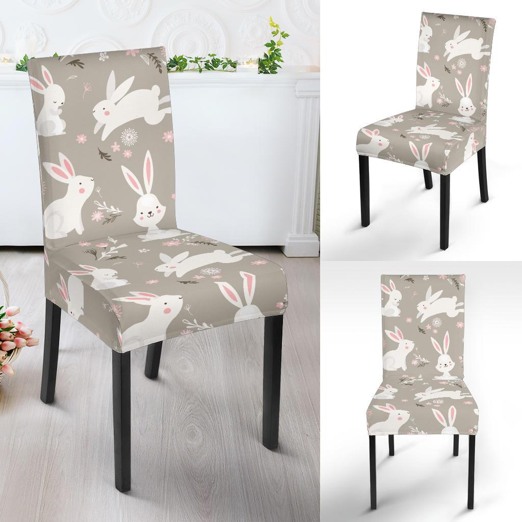Rabbit Pattern Print Design RB03 Dining Chair Slipcover-JORJUNE.COM