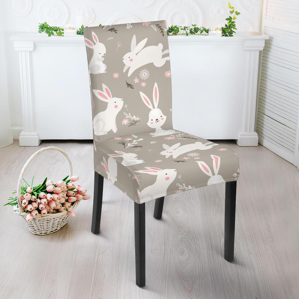 Rabbit Pattern Print Design RB03 Dining Chair Slipcover-JORJUNE.COM