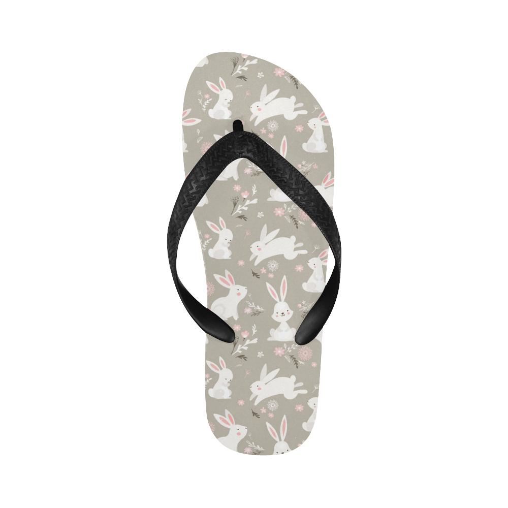 Rabbit Pattern Print Design RB03 Flip Flops-JorJune