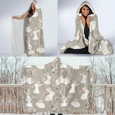 Rabbit Pattern Print Design RB03 Hooded Blanket-JORJUNE.COM