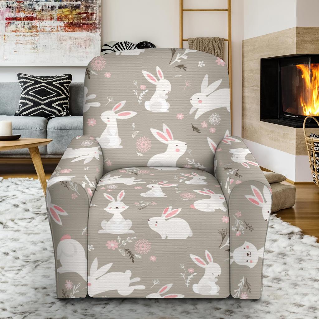 Rabbit Pattern Print Design RB03 Recliner Slipcover-JORJUNE.COM