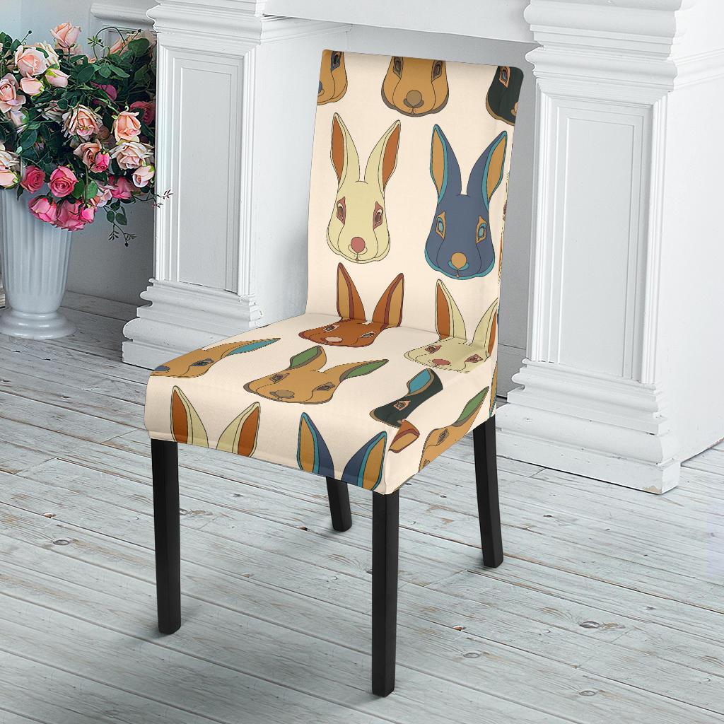 Rabbit Pattern Print Design RB04 Dining Chair Slipcover-JORJUNE.COM