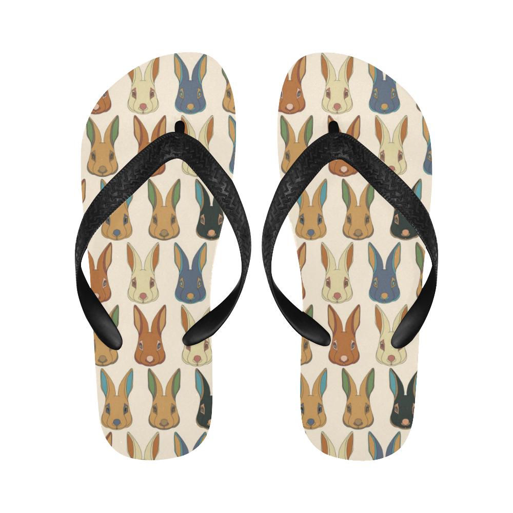 Rabbit Pattern Print Design RB04 Flip Flops-JorJune